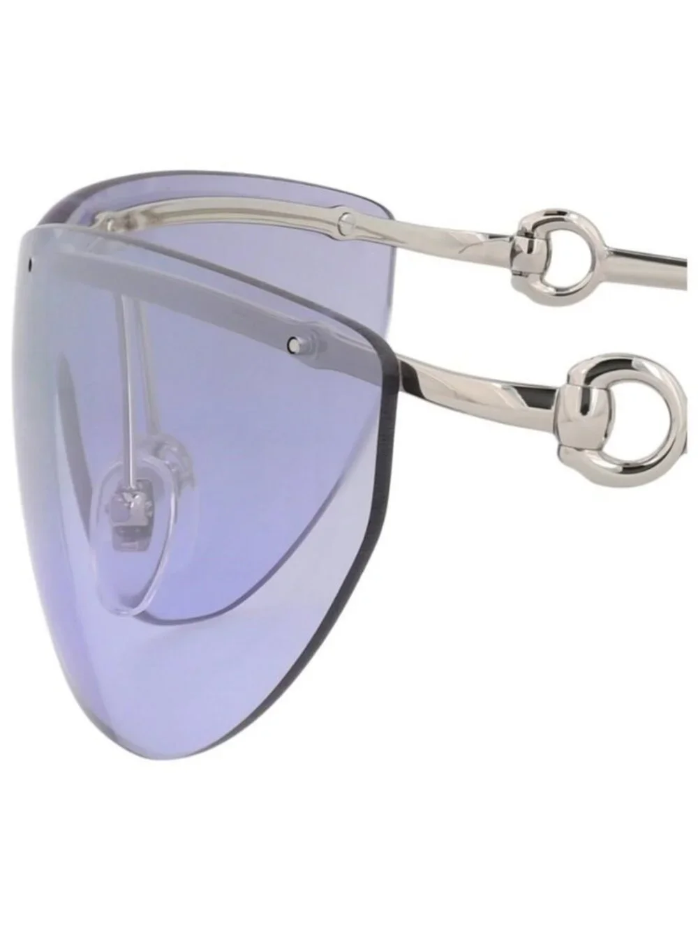 New Gucci Womens Shield/Wrap Silver Silver Violet Fashion Designer Sunglasses